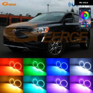 ボルボ XC60 156 フェイスリフト 2014 - 16 BLUETOOTHアプリ 超高輝度マルチカラーRGB LEDエンジェルアイキット ハローリング - Xenon　Headlight