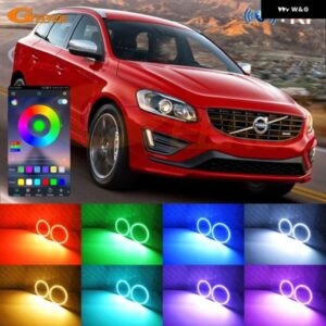 ボルボ XC60 156 フェイスリフト 2014 - 16 BLUETOOTHアプリ 超高輝度マルチカラーRGB LEDエンジェルアイキット ハローリング - HALOGEN　HD