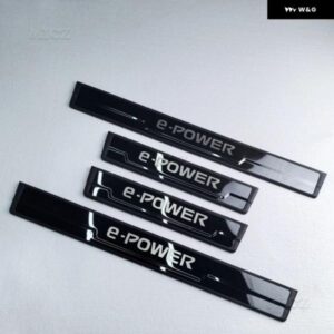 日産 X-TRAIL T33 QASHQAI J12 E-POWER 2022-2024 車ドアシル ステンレス クローム キックプレートガード ペダル パッド プロテクター スタイリング - Blue