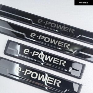 日産 X-TRAIL T33 QASHQAI J12 E-POWER 2022-2024 車ドアシル ステンレス クローム キックプレートガード ペダル パッド プロテクター スタイリング - Black