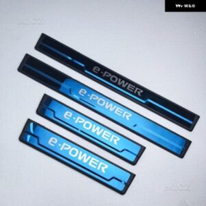 日産 X-TRAIL T33 キャシュカイ J12 E-POWER ステンレス クローム ドアシルキックプレートガード ペダル パッド プロテクター スタイリング 2022-2024 - Black