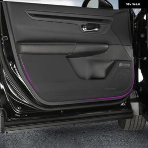 ホンダ CRV 2023 2024 2025 CR-V 第6世代 ハイブリッド車 ドアアンチキックカバー パッド PUレザーアクセサリー - Carbon　fiber