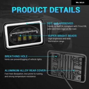 5インチスクエアLED ヘッドライト ラングラー JEEP エンジェルアイズ ヘッドランプ 150W 25000LM DRL ウィンカー トラック ヘッドライト 6000K 3000K 12V - 2　PCS