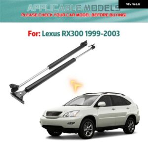 2PCS 車テールゲート リア トランク ガスリフト サポート ショックストラット カーアクセサリー レクサス RX300 1999-2003 ベース スポーツユーティリティ - black