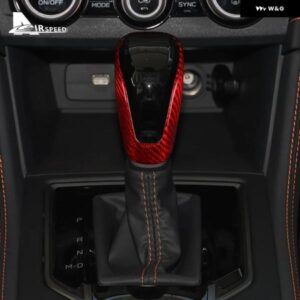 スバル XV インプレッサ 2018+ フォレスター 2019+ アウトバック 2021+ ギア シフト レバー ノブカバー ステッカー アクセサリー リアルハードカーボン - B-Red