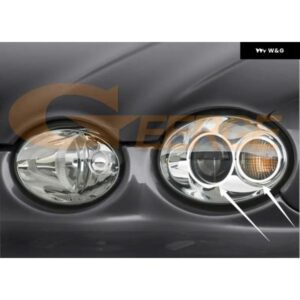 ジャガー Xタイプ Xタイプ 2001-2009 キセノン ヘッドライト 超高輝度 COB LED エンジェルアイキット ハローリング カーアクセサリー - Cold　white