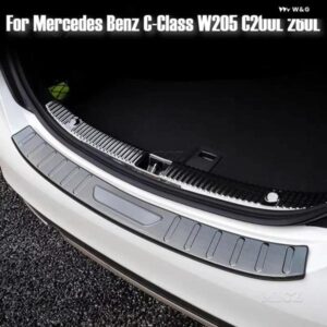 2015-2021 メルセデス ベンツ C クラス W205 C200L 260L 車用 ステンレス リア バンパー プロテクター トランク ドアプレート カバー トリム - A　Outside　1PCS