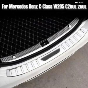2015-2021 メルセデス ベンツ C クラス W205 C200L 260L 車用 ステンレス リア バンパー プロテクター トランク ドアプレート カバー トリム - A　Inside　1PCS