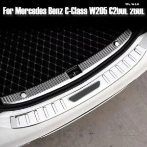 メルセデス ベンツ C クラス C200L 260L W205 2015-2021 車用 ステンレス リア バンパー プロテクター トランク ドアプレート カバー トリム - B　Outside　1PCS