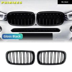 車用フロントキドニー グリル BMW X5 F15 X6 F16 F85 X6M F86 グリル レーシング グリル グロスブラック グリル 自動車アクセサリー ダブルライン