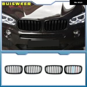 フロント バンパー グリル デュアル2スラットキドニー グリル BMW X5 X6 M F15 F16 F85 F86 14-17 ABSグロスブラック レーシング グリル