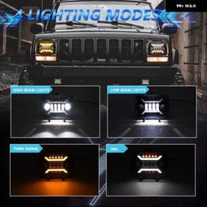 5X7インチ 防水 LED ヘッドライト ホワイトDRL LEDハイロービームLED ヘッドライト トヨタ ピックアップ トラック HALOアクセサリー - 1pc