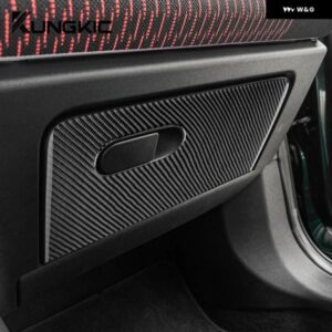 車用副パイロット 収納 ボックス パネル MINI COOPER COUNTRYMAN U25 2024 2025 リアルソフトカーボン ステッカー 内装 トリム - RHD　Red
