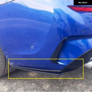 車用リア バンパー ストリップ リップスポイラー ディフューザー スプリッター スクラッチ プロテクター ウィングレット サイドコーナーエクステンション BM - GlossyBlack