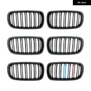 グロスブラックカーボン スタイル フロントキドニーダブルスラット グリル BMW X5 F15 X6 F16 X5M F85 X6M F86カーアクセサリー - M　Color