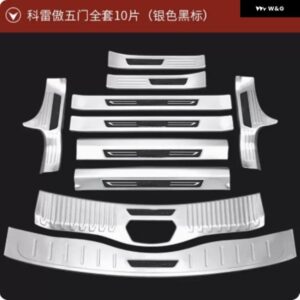 ルノー コレオス 2017-2020 ステンレス リア バンパー プロテクター 車ドアカバー トリム ドアシルプレート内側と外側 - A