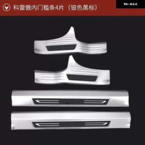 ルノー コレオス 2017-2020 ステンレス リア バンパー プロテクター 車ドアカバー トリム ドアシルプレート内側と外側 - C