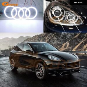 ポルシェ カイエン 958 92A 2010 - 14 デイライト 超高輝度 COB LED エンジェルアイキット ハローリング