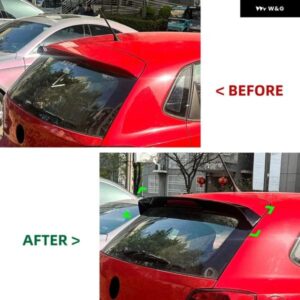 フォルクスワーゲン VW ポロ 6R 6C 2009-2017 車用テールウィング リア トランク スポイラー ウィング ルーフスポイラー ウィング 自動車アクセサリー - Carbon　look