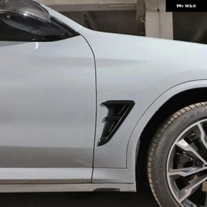 2枚 車サイドフェンダーベントデコレーション ステッカー カー スタイリング BMW X3 G01 X4 G02 2018-2023 ABS ブラック/シルバー/カーボンルック - X3　Glossy　Black