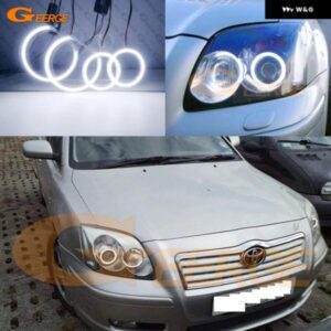 トヨタ アベンシス T25 2003 - 08 超高輝度 COB LED エンジェルアイキット ハローリング デイライト - Pre　Facelift