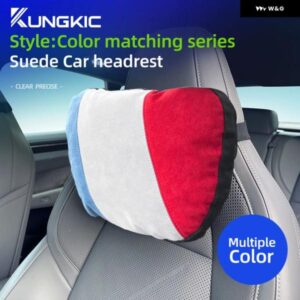 汎用 プレミアム スエード ヘッドレスト ピロー BMW 1 2 3 4 5 7シリーズ / テスラ モデル3 Y ハイランド/ ベンツ A C E GLC クラス