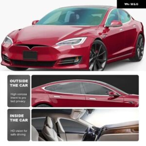 ソーラーUVプライバシー プロテクター TESLA MODEL S MODELS 2020 2021 サマーティント プレカットフィルム カー フロントリア - 20Percent　Window
