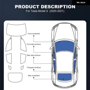 ソーラーUVプライバシー プロテクター TESLA MODEL S MODELS 2020 2021 サマーティント プレカットフィルム カー フロントリア - 35Percent　VLT　Rear