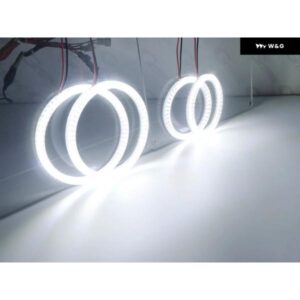 ポルシェ カイエン 957 9PA 2007 2008 2009 2010 超高輝度デイライトウィンカー LEDエンジェルアイキット ハローリング カーアクセサリー - White　Amber