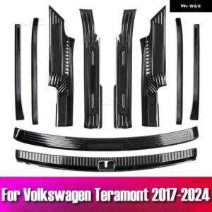 カーアクセサリーVW TERAMONT 2017-2024 ステンレス スレッショルドガード トランク スレッショルドガード 傷防止 - Silver　Brushed　A