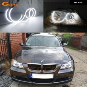 超高輝度SMD LED エンジェルアイズ ハローリングキット デイライトカー スタイリング BMW E90 E91セダンツーリングエステートプレLCI - Halogen　HD