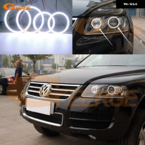 フォルクスワーゲン VW トゥアレグ 7L 2003 - 10 デイライト 超高輝度 COB LED エンジェルアイ ハローリング - 03-06　Halogen　HD