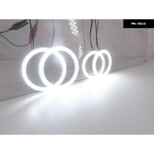 日産 ムラーノ Z52 2015 - 18 超高輝度 A/W スイッチバック デイライト DRL ウィンカー LED エンジェルアイキット ハローリング - White　Amber