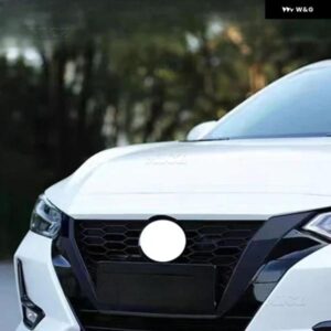 日産 セントラ ブルーバード シルフィ 2020-2023 2024 フロントセンター グリル グリル カバー トリム カーボンカーフロント グリル トリム アクセサリー - ABS　Black