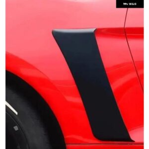 フロントサイドフェンダードアスクーププレート マスタング 2015-2020 カーフェンダースクープカバー フォード マスタング アクセサリー - Black　Rear