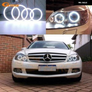 メルセデス ベンツ C クラス W204 2007 - 11 デイライト 超高輝度 COB LED エンジェルアイ ハローリング - Xenon　Headlight