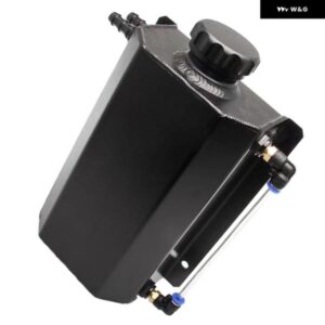 ブラック 2L アルミ製 ラジエーター クーラント オーバーフロー ウォーターボトル 拡張 リザーバー タンクキャップ 汎用