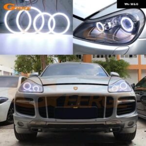ポルシェ カイエン 957 9PA 2007 2008 2009 2010 超高輝度 COB LED エンジェルアイキット ハローリング デイライト
