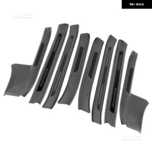 トヨタ BZ4X 2022-2023 ステンレス スレッショルドガード トランク スレッショルドガードプレート 傷防止 カーアクセサリー - Black　brushed　C