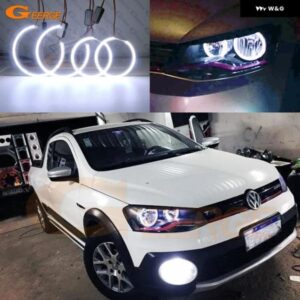 フォルクスワーゲン VW フォックス クロスフォックス 2010 - 14 デイライト 超高輝度 COB LED エンジェルアイキット ハローリング