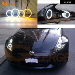 日産 370Z 370 Z Z34 フェアレディ 超高輝度 A/W スイッチバック デイライト ウィンカー SMD LED エンジェルアイ ハローリングキット