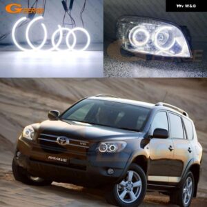 トヨタ RAV4 III 2005 2006 2007 2008 プロジェクター ヘッドライト 超高輝度 COB LED エンジェルアイキット ハローリング