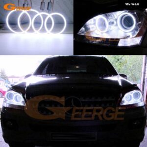 メルセデス ベンツ M クラス W164 ML 2005 - 11 超高輝度デイライト COB LED エンジェルアイキット ハローリング - facelift HD