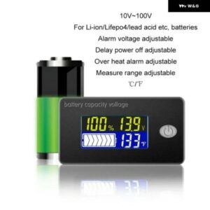 容量温度計 防塵 インジケーター LCDメーター温度電圧計 防水 12V 48Vバッテリー - 48V
