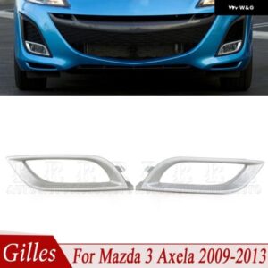 フォグランプ カバー トリム フレーム シルバー フォグライト トリム マツダ 3アクセラBL第2世代2008 - 13車