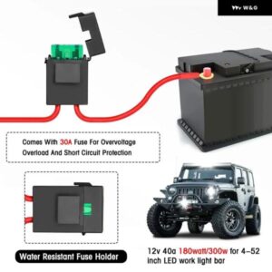 汎用 カーLED フォグランプ オン/オフスイッチ配線 ハーネス 300Wリレー12V 40A LED ライトバー 配線 ハーネス キット スイッチ - 1　Lead　for　1　Lamp