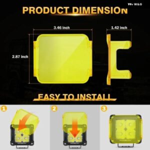 1ペア 3インチ LED ポッドライトカバー LED ポッド スクエア オフロードライト ドライビング フォグランプ カバー 専用 - only　cover