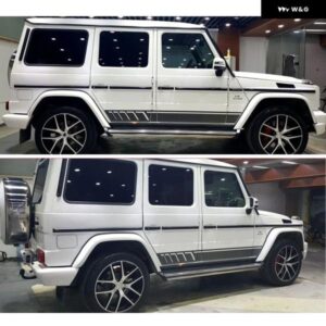 車用サイド ステッカー ストライプ ステッカー メルセデス ベンツ G55 G63 AMG W463 G クラス - Black