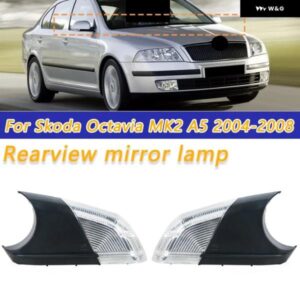 車用LEDリアビューミラー リアビュー サイドウィングミラー ウィンカーライト ランプ 1Z0949101C シュコダ オクタビア MK2 A5 2004 - 08