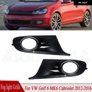 フロント バンパー アンダー フォグランプ グリル フォグランプ カバー フレーム カーアクセサリーVW ゴルフ 6 MK6カブリオレ2012 2013-2016車